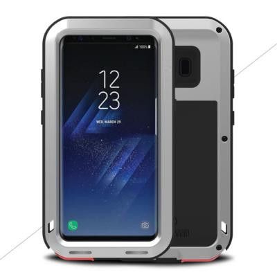 LoveMei Extreme Glas Hybrid Skal till Galaxy S8 Plus - Silver