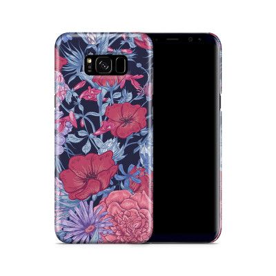 Skal till Samsung Galaxy S8 Plus - Blommor - Svart