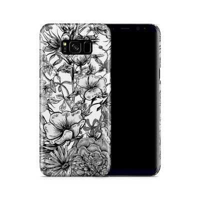 Skal till Samsung Galaxy S8 Plus - Blommor - Svart/Vit