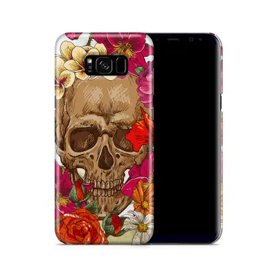 Skal till Samsung Galaxy S8 Plus - Dödskalle - Blommor