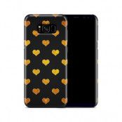 Skal till Samsung Galaxy S8 Plus - Hjärtan - Guld/Svart