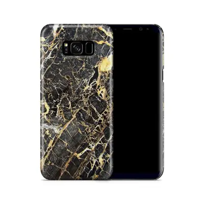 Skal till Samsung Galaxy S8 Plus - Marble - Svart/Gul
