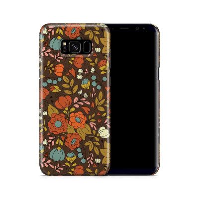Skal till Samsung Galaxy S8 Plus - Retro Blommor - Brun