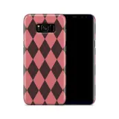 Skal till Samsung Galaxy S8 Plus - Rutig - Rosa/Svart