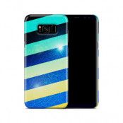 Skal till Samsung Galaxy S8 Plus - Striped Colorful Glitter