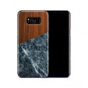 Skal till Samsung Galaxy S8 Plus - Wooden Marble Dark B