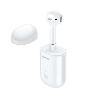 USAMS US-LB001 Trådlös Bluetooth 5.0-hörlurar med laddningsbox - Vit