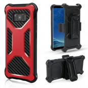 2-in-1 mobilskal med bältesfodral till Galaxy S8 - Röd