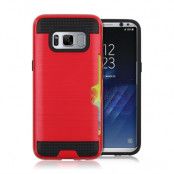 Brushed Combo Mobilskal med kortplats Samsung Galaxy S8 - Röd