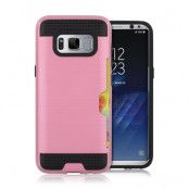 Brushed Combo Mobilskal med kortplats Samsung Galaxy S8 - Rosa