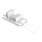 Deltaco USB Laddningsstation 10xUSB-A, Quick Charge 3.0 - Vit