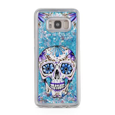 Glitter skal till Samsng Galaxy S8 - Blue Skull