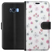 Plånboksfodral till Samsung Galaxy S8 med Blommor och fjärillar