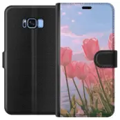 Plånboksfodral till Samsung Galaxy S8 med Rosa Tulpaner