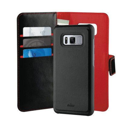 Puro Duetto Plånboksfodral Samsung Galaxy S8 - Svart/Röd