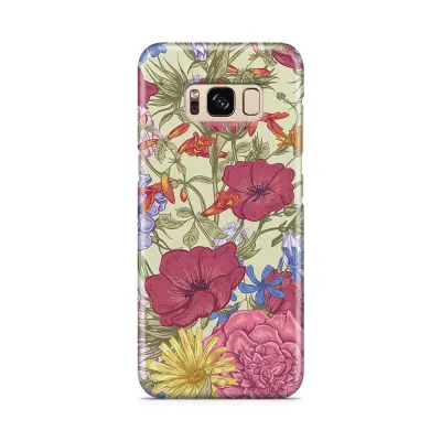 Skal till Samsung Galaxy S8 - Blommor - Beige