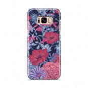 Skal till Samsung Galaxy S8 - Blommor - Svart