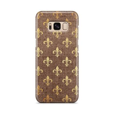 Skal till Samsung Galaxy S8 - Canvas Blommor - Guld/Brun