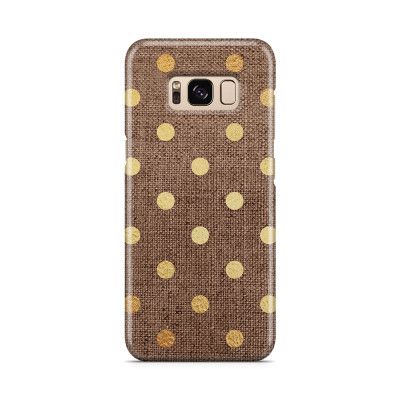 Skal till Samsung Galaxy S8 - Canvas Polka - Guld/Brun