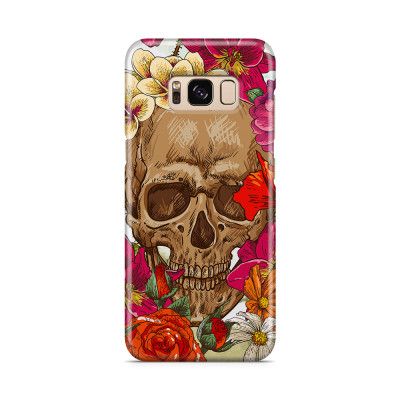 Skal till Samsung Galaxy S8 - Dödskalle - Blommor