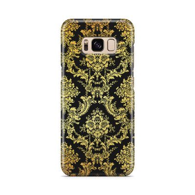 Skal till Samsung Galaxy S8 - Damask - Guld/Svart