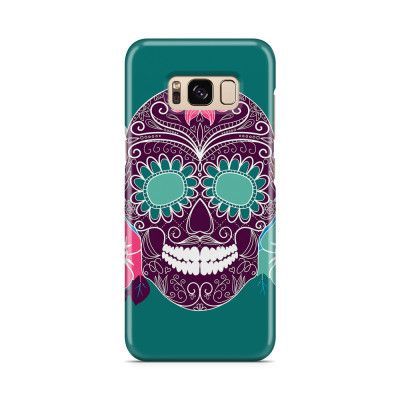 Skal till Samsung Galaxy S8 - Glad dödskalle - Grön