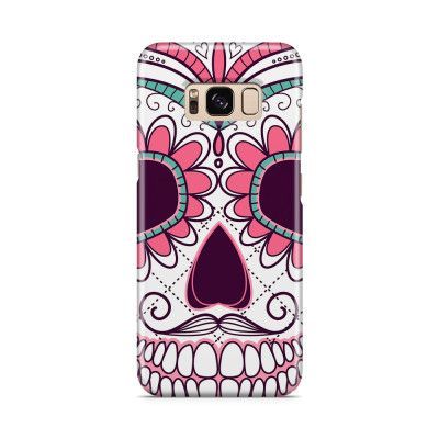 Skal till Samsung Galaxy S8 - Glad dödskalle - Rosa