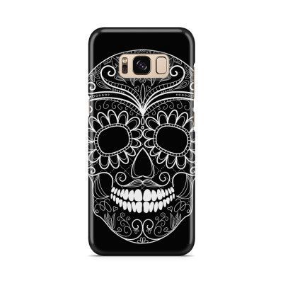 Skal till Samsung Galaxy S8 - Glad dödskalle - Svart
