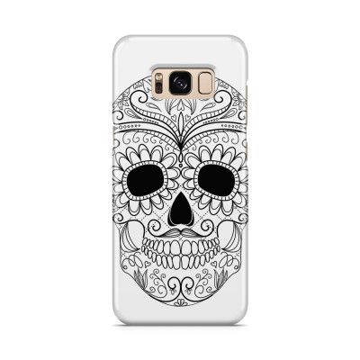 Skal till Samsung Galaxy S8 - Glad dödskalle - Vit