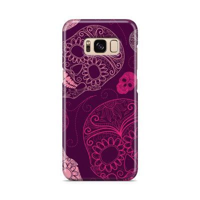 Skal till Samsung Galaxy S8 - Glada dödskallar - Lila