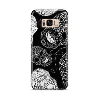 Skal till Samsung Galaxy S8 - Glada dödskallar - Svart