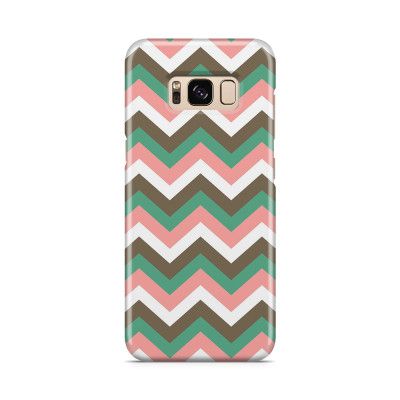 Skal till Samsung Galaxy S8 - Ränder - Brun/Rosa