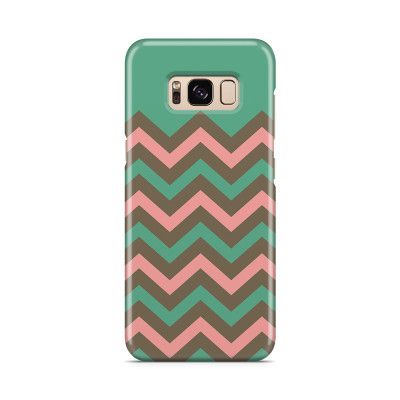 Skal till Samsung Galaxy S8 - Ränder - Grön/Rosa