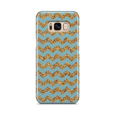 Skal till Samsung Galaxy S8 - Ränder - Guld/Blå