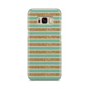 Skal till Samsung Galaxy S8 - Ränder - Guld/Grön