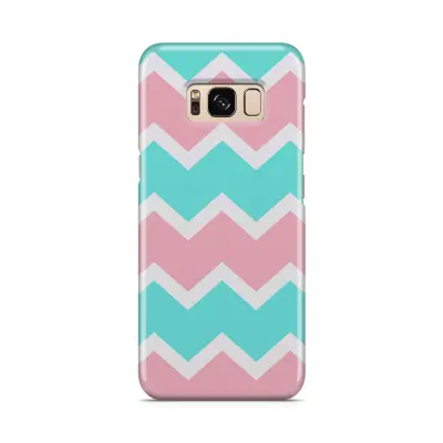 Skal till Samsung Galaxy S8 - Ränder - Mint/Rosa