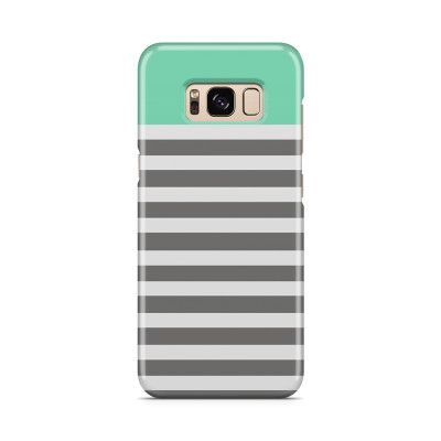 Skal till Samsung Galaxy S8 - Ränder - Mint/Vit