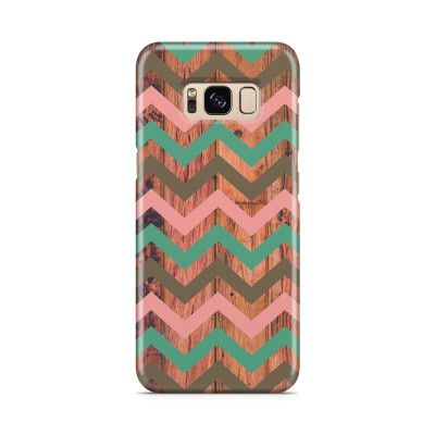 Skal till Samsung Galaxy S8 - Ränder - Rosa/Wood