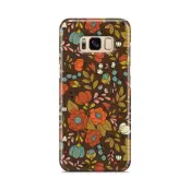 Skal till Samsung Galaxy S8 - Retro Blommor - Brun