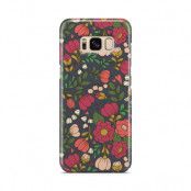 Skal till Samsung Galaxy S8 - Retro Blommor - Grå