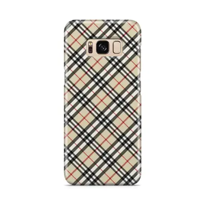 Skal till Samsung Galaxy S8 - Rutig diagonal - Beige