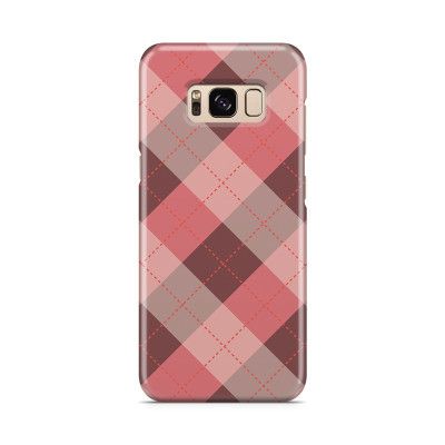 Skal till Samsung Galaxy S8 - Rutig - Rosa/Grå