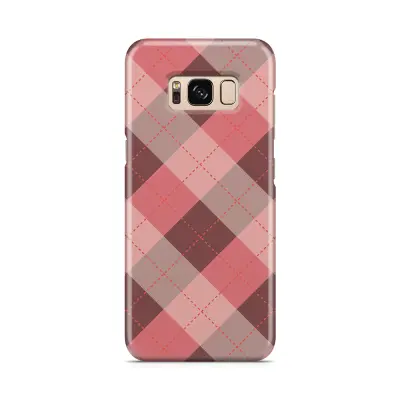Skal till Samsung Galaxy S8 - Rutig - Rosa/Grå