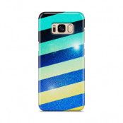 Skal till Samsung Galaxy S8 - Striped Colorful Glitter