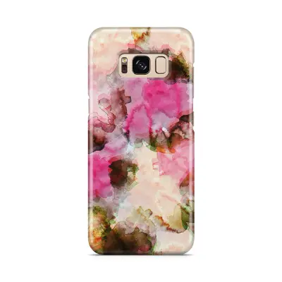 Skal till Samsung Galaxy S8 - Vattenfärg - Svart/Ljusrosa