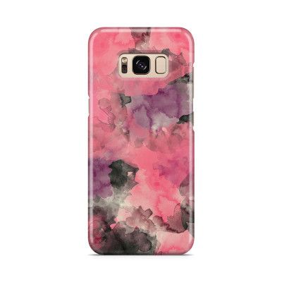 Skal till Samsung Galaxy S8 - Vattenfärg - Svart/Rosa