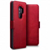 Äkta Läder Fodral Samsung Galaxy S9 Plus - Röd