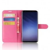 Litchi Plånboksfodral till Samsung Galaxy S9 Plus - Magenta