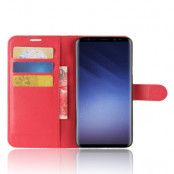 Litchi Plånboksfodral till Samsung Galaxy S9 Plus - Röd