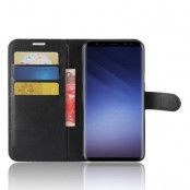 Litchi Plånboksfodral till Samsung Galaxy S9 Plus - Svart